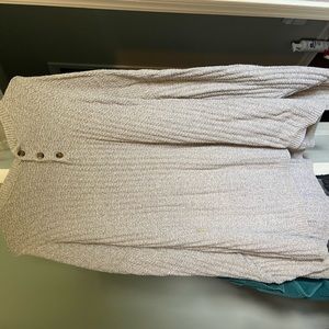 grey 3/4 button up sweater 2XL bill blass